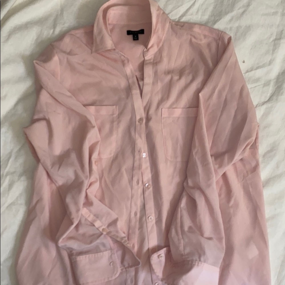 Silky Talbots Soft Pink Button Down. Classic Sz 12 - image 1